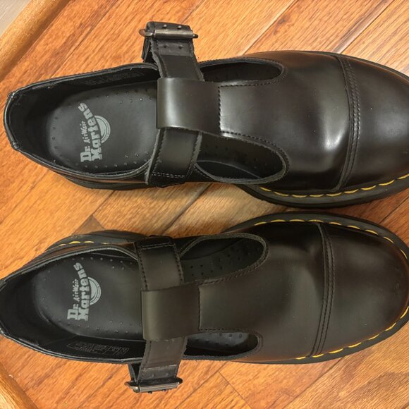 Dr. Martens Bethan Polished Smooth Leather Mary Jane Platform Shoes - Picture 4 of 5